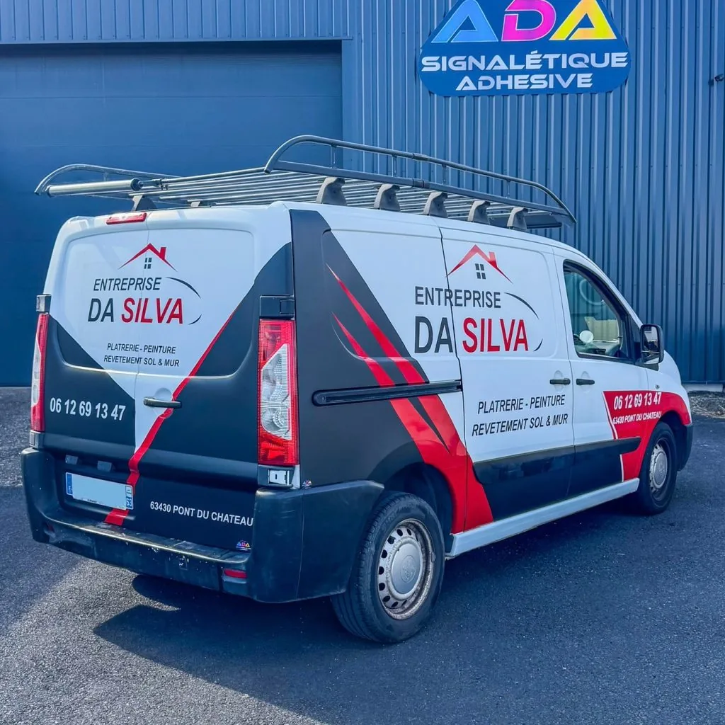 Marquage et semi-covering noir mat 3M 2080 Peugeot Expert Da Silva réalisé par ADA Signalétique