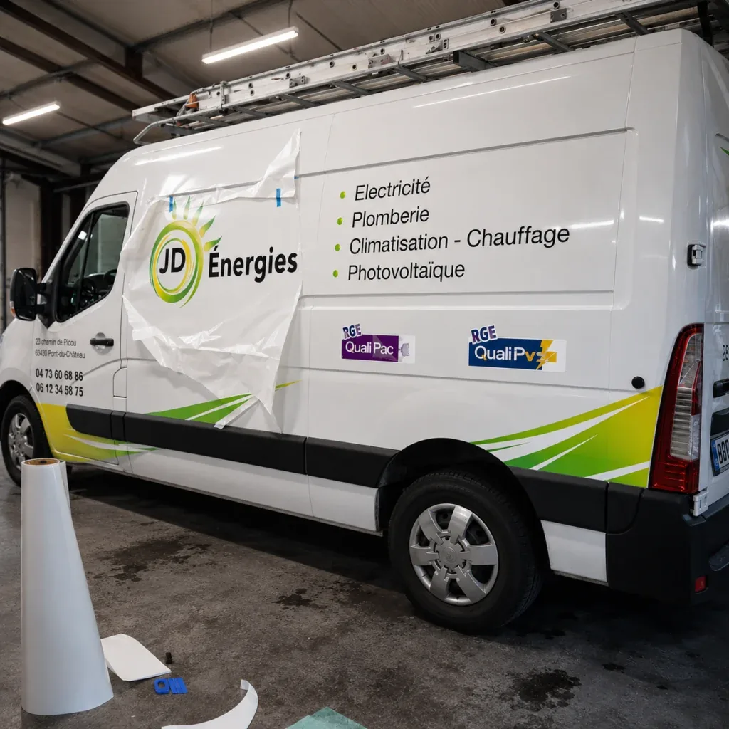 Marquage publicitaire d’un utilitaire JD Énergies